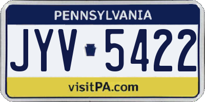 PA license plate JYV5422