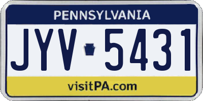 PA license plate JYV5431