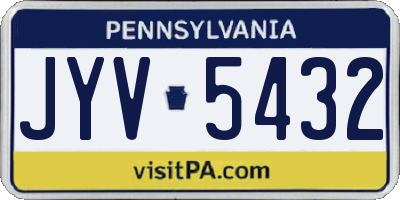 PA license plate JYV5432