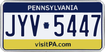PA license plate JYV5447