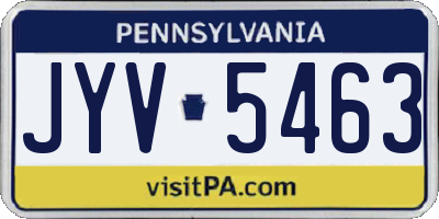 PA license plate JYV5463