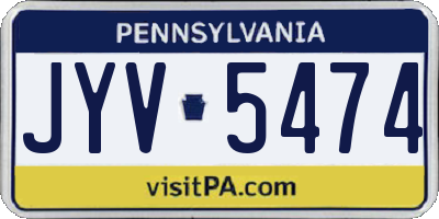 PA license plate JYV5474