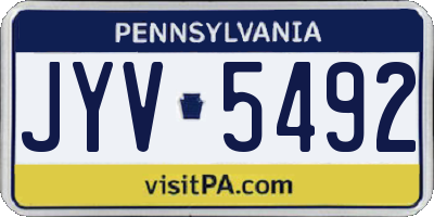 PA license plate JYV5492