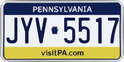 PA license plate JYV5517