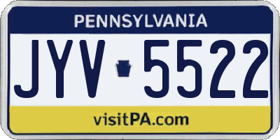 PA license plate JYV5522