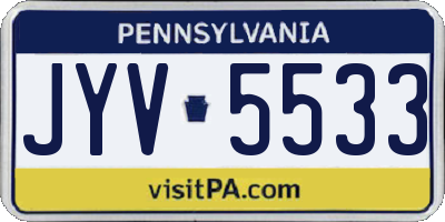 PA license plate JYV5533