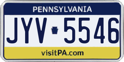 PA license plate JYV5546
