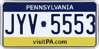 PA license plate JYV5553