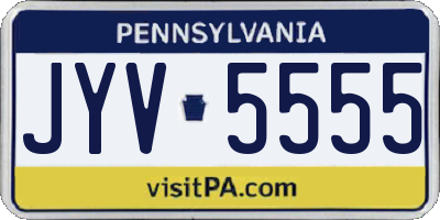 PA license plate JYV5555