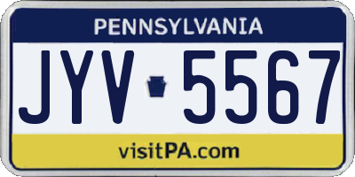 PA license plate JYV5567