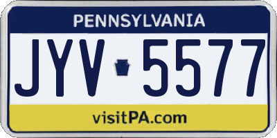 PA license plate JYV5577