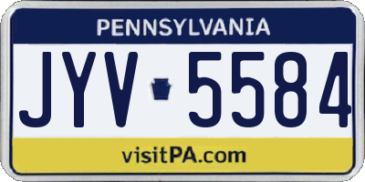 PA license plate JYV5584