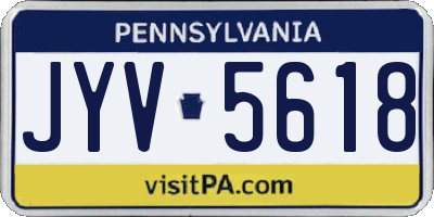 PA license plate JYV5618