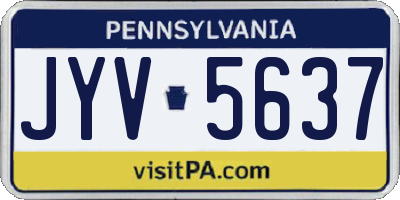 PA license plate JYV5637