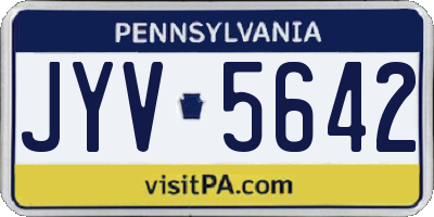 PA license plate JYV5642