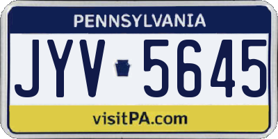 PA license plate JYV5645