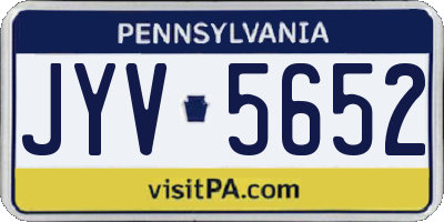 PA license plate JYV5652