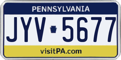 PA license plate JYV5677