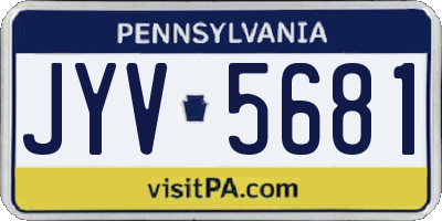 PA license plate JYV5681