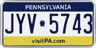 PA license plate JYV5743