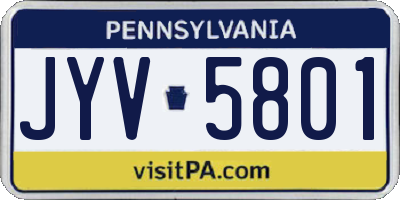 PA license plate JYV5801