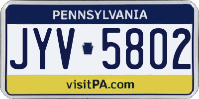 PA license plate JYV5802
