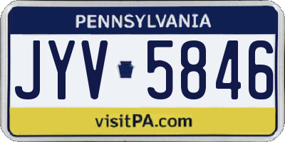 PA license plate JYV5846