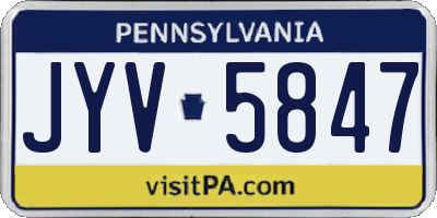 PA license plate JYV5847