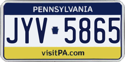 PA license plate JYV5865