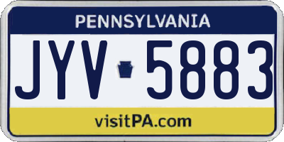 PA license plate JYV5883