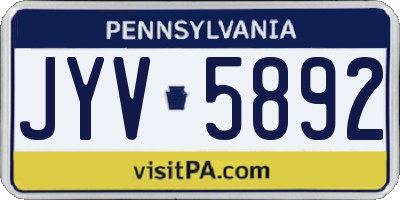 PA license plate JYV5892