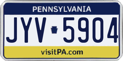 PA license plate JYV5904