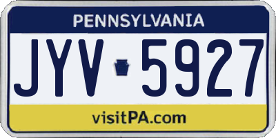 PA license plate JYV5927