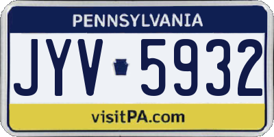 PA license plate JYV5932