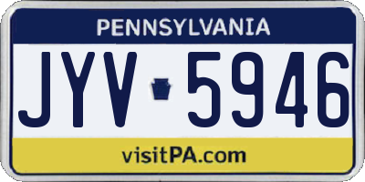 PA license plate JYV5946
