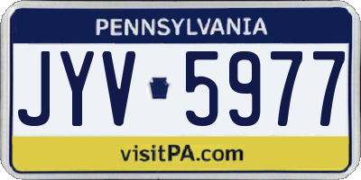 PA license plate JYV5977