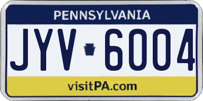PA license plate JYV6004