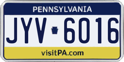 PA license plate JYV6016
