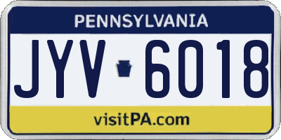 PA license plate JYV6018