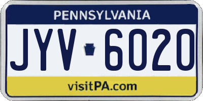PA license plate JYV6020