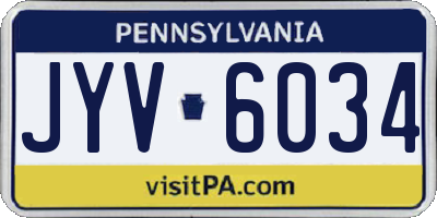 PA license plate JYV6034