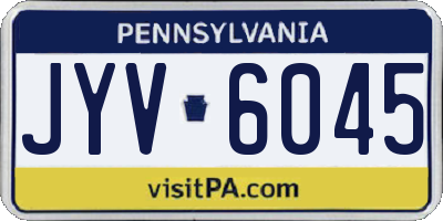 PA license plate JYV6045