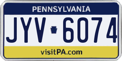 PA license plate JYV6074