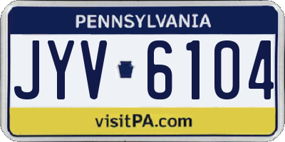 PA license plate JYV6104