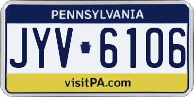 PA license plate JYV6106