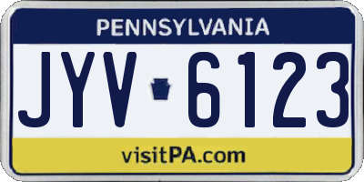 PA license plate JYV6123