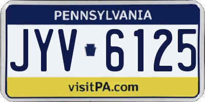 PA license plate JYV6125