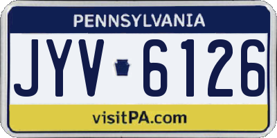 PA license plate JYV6126