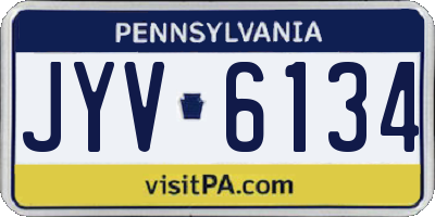 PA license plate JYV6134