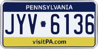 PA license plate JYV6136
